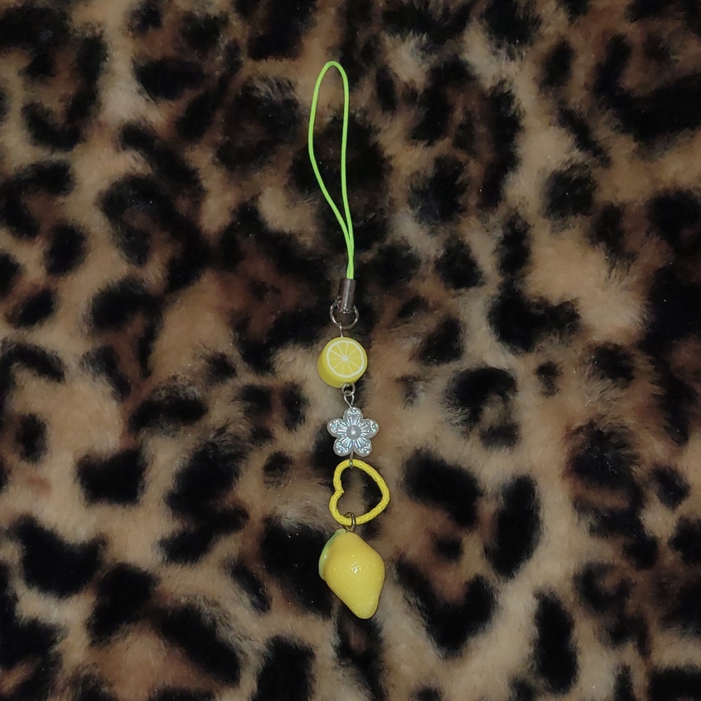Lemon Charm Phone Strap Keychain